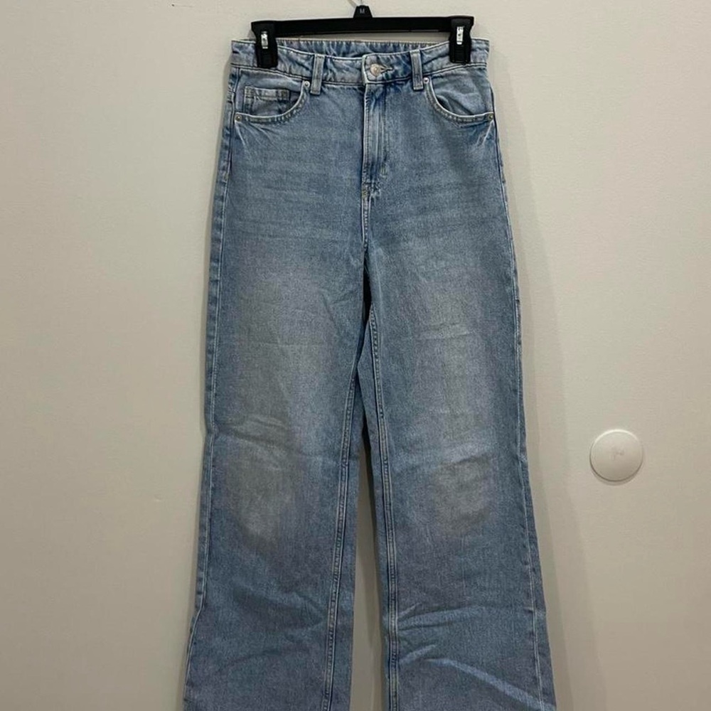 H&M LIGHT BLUE WIDE LEG DENIM JEANS